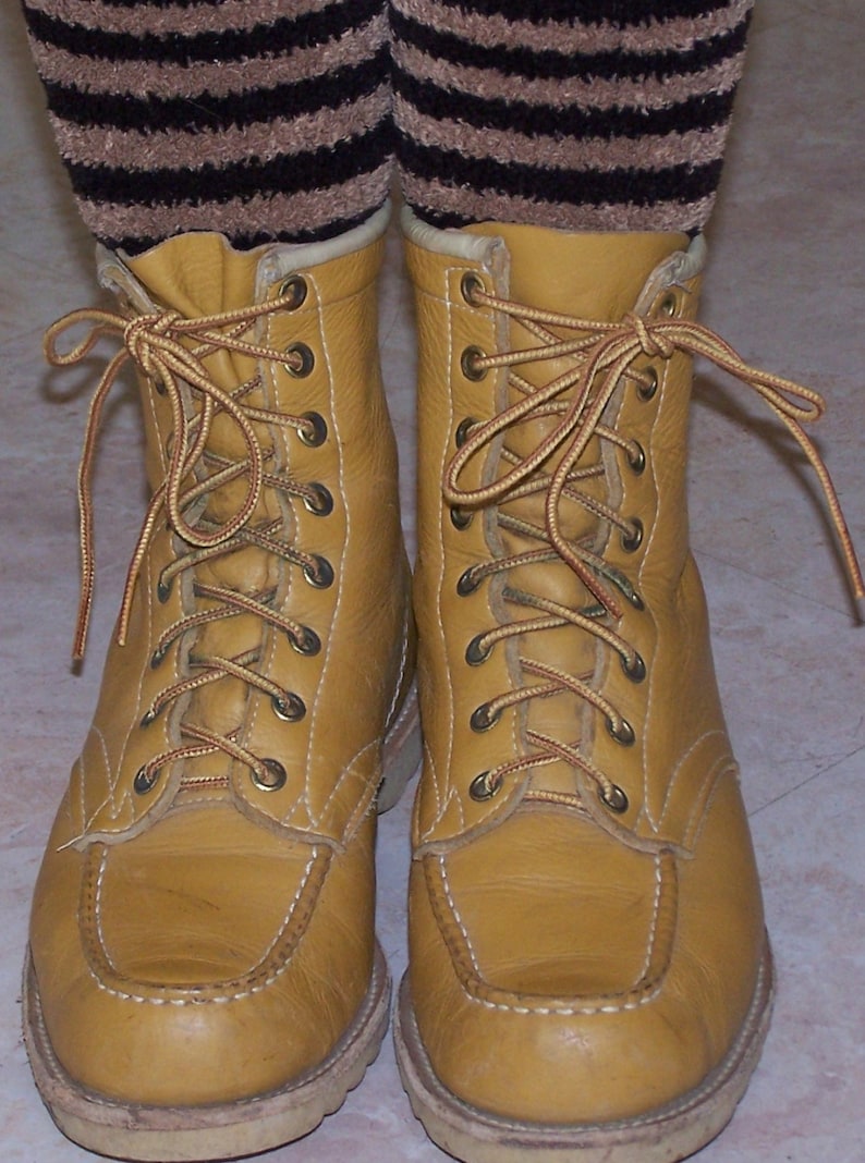 Chukka Boot Leather Tan Lace up 60s work boot size 8