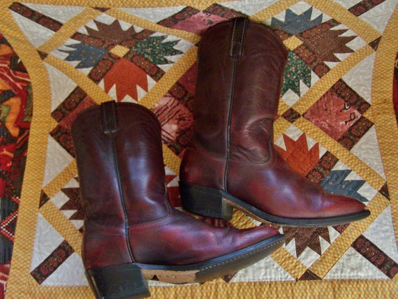 Western Boots Brown Leather Rich Cognac men 8 wome