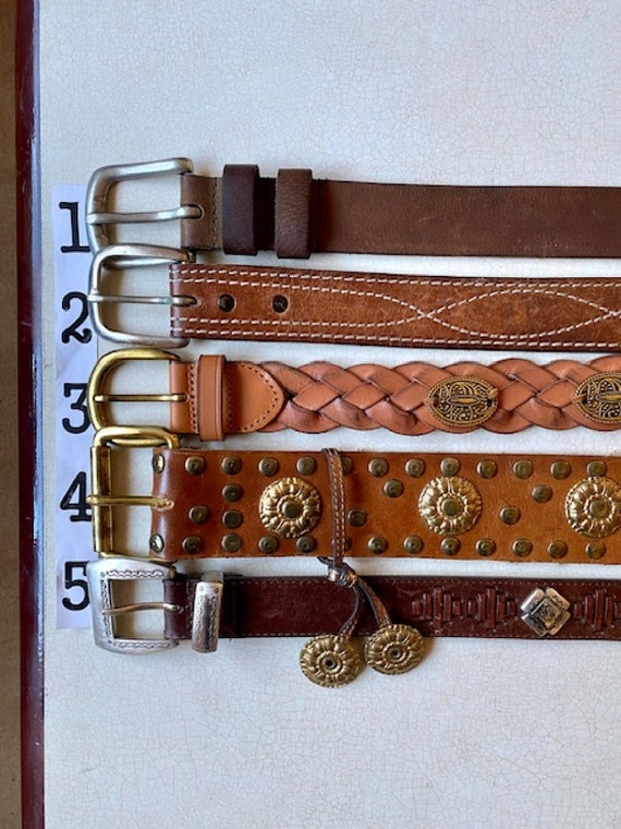 Vintage Belt Western Leather Vegan Country Studde… - image 2