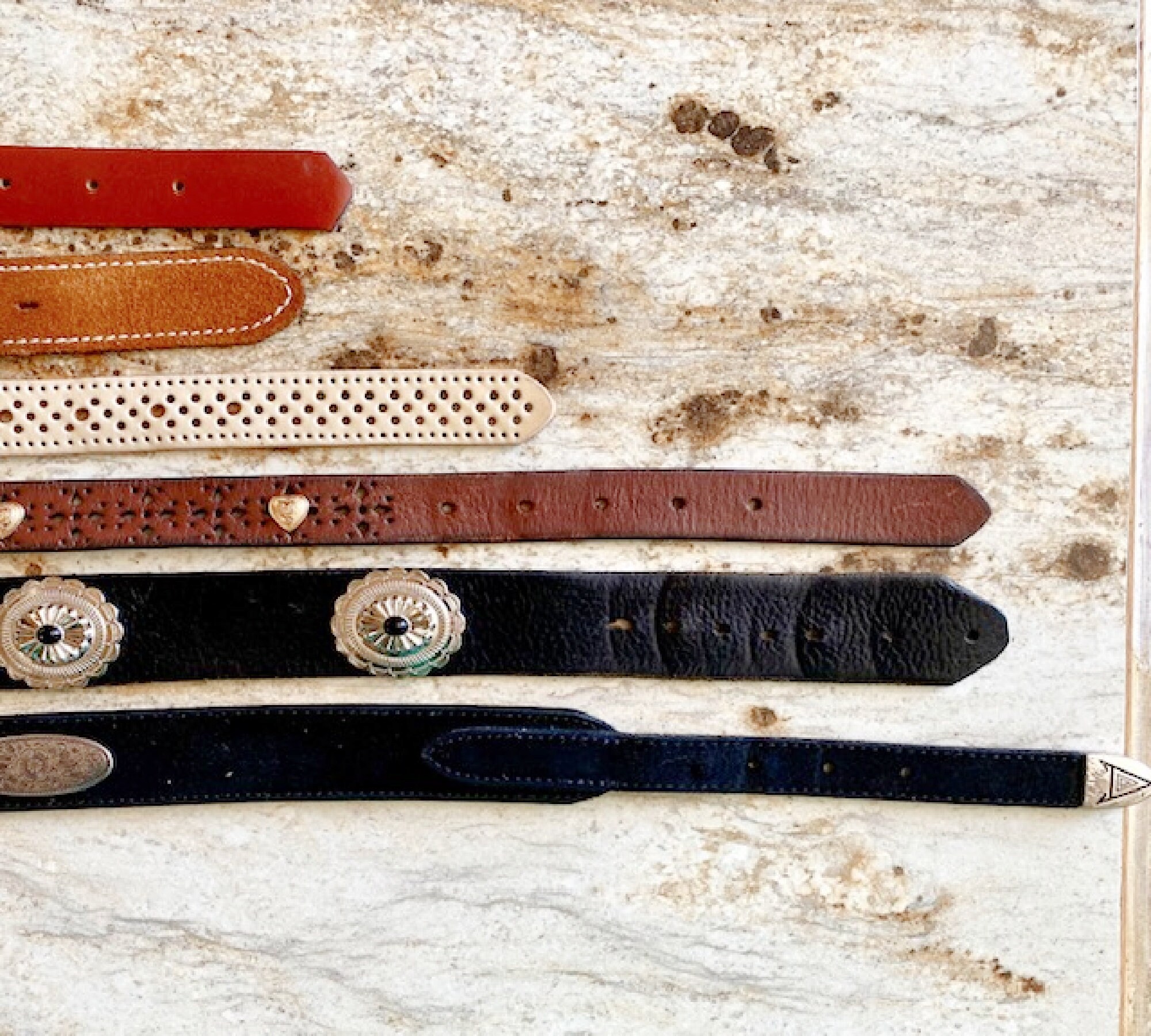 Vintage Western Concho Belt, Suede & Leather, Turquoise  display picture 2