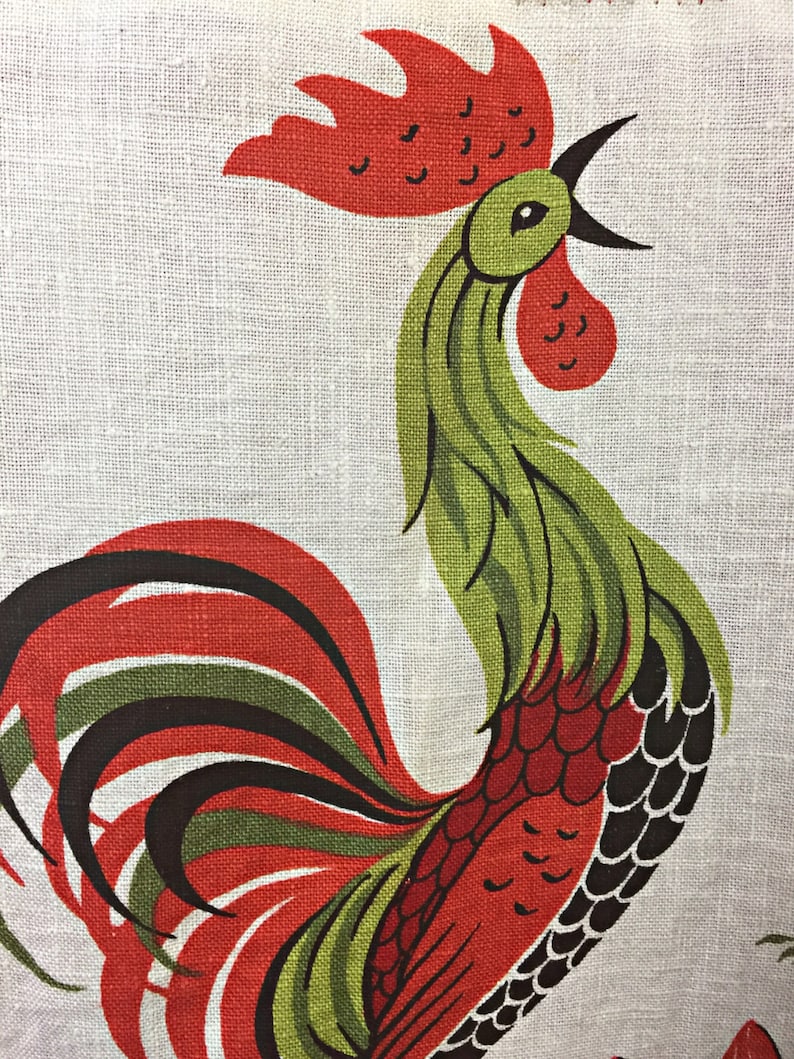 Denim Jacket Vintage Rooster ooak art wear upcycled clothing Farmhouse Steader women L