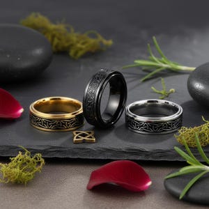 Celtic Stainless Steel Fidget Ring: Unisex Spinner Anxiety Ring