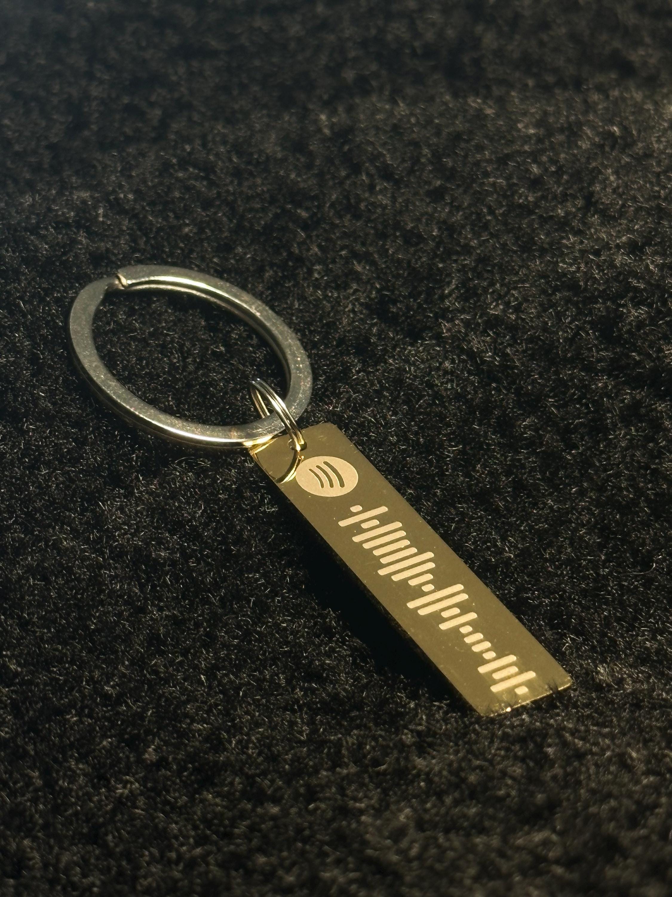 Llaveros musicales personalizados, código de Spotify escaneable grabado personalizado, llavero de Spotify, código de Spotify escaneable, canción de llavero, regalo