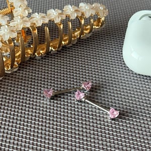 14G Love Heart Nipple Ring/1 Pair1/Internally Threaded/Nipple Bars/Barbell Jewelry/Nipple Piercing/Nipple Barbells/Gifts
