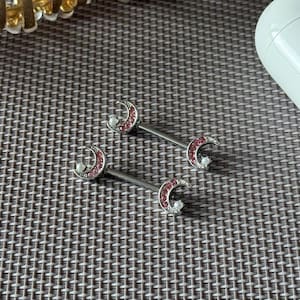 Moon Nipple Ring/Nipple Piercing/Nipple Barbells/1 Pair/Internally Threaded/Nipple Bars/Barbell Jewelry/Gifts