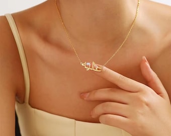 Personalized Arabic Calligraphy Name Necklace: 18K Gold Islamic Gift