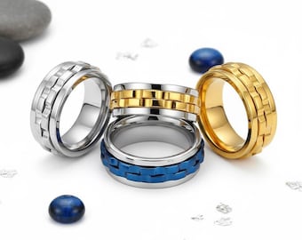Chain Spinner Ring — Stainless Steel Fidget Ring