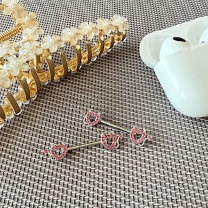 Nipple Piercing/Nipple Barbells/14G Love Heart Nipple Ring/1 Pair/Internally Threaded/Nipple Bars/Barbell Jewelry/Gifts