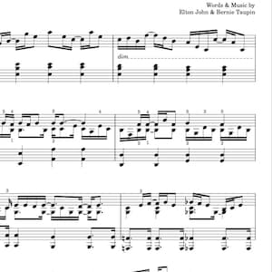 Könnte beinhalten: Notenblatt für das Lied "Your Song" von Elton John und Bernie Taupin. Die Musik ist in C-Dur geschrieben und hat einen 4/4-Takt. Das Tempo beträgt 68 Schläge pro Minute. Die Musik enthält ein Klaviersolo und einen Gesangspart.