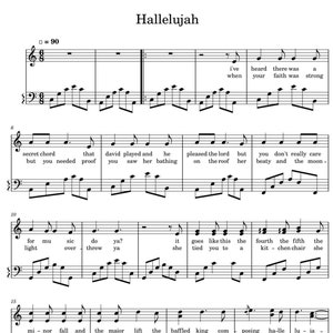 ハレルヤ（ピアノ楽譜）PDF