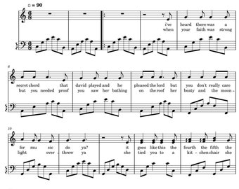 Hallelujah (Piano Sheet Music) PDF