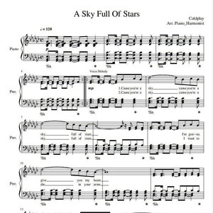 Coldplay - Un ciel plein d'étoiles (Partition piano) PDF