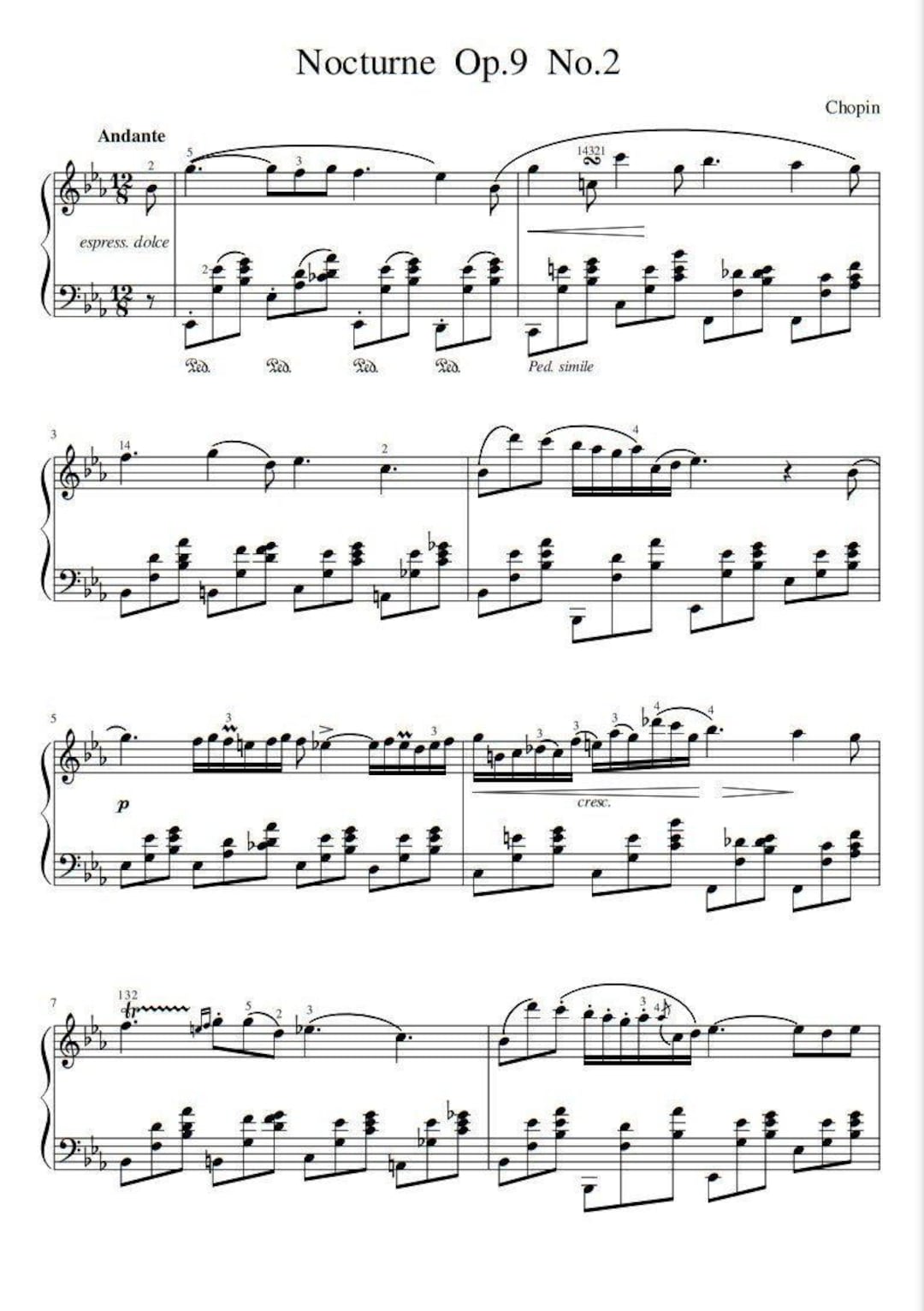 ノクターン 作品9-2 – ショパン ピアノ楽譜 PDF | 中級 / 上級