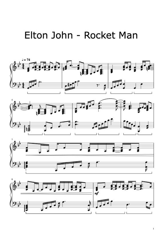 エルトン・ジョン – ロケットマン ピアノ楽譜 PDF | クラシックポップ