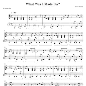 Billie Eilish - Para qué fui hecho (Partitura para piano) PDF