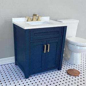 Dollhouse vanity sink 1/12 scale. Multiple color options.