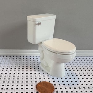 Dollhouse Toilet. 1/12 scale. White finish.