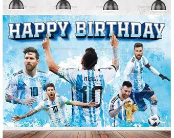 Lionel Messi Birthday Backdrop – Football Star Wall Banner for Boys – Soccer Party Decoration – Photo Studio Room Background Cloth