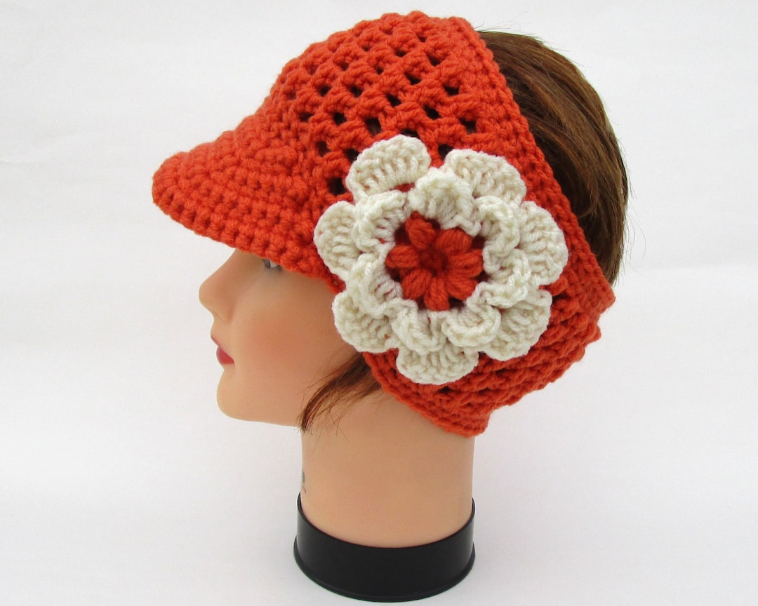 Women's Sun Visor Headband With Flower Women's Etsy
