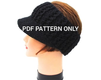 PDF PATTERN ONLY - Knit Visor Pattern, Knitting Patterns For Women, Sun Visor Pattern, Diy Sun Visor, Women's Visor Headband Pattern