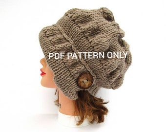 PDF PATTERN ONLY, Hat Knitting Pattern, Hat Patterns For Women, 1920s Cloche Hat Pattern, Hat Tutorial, Knit Beanie Pattern, Flapper Pattern