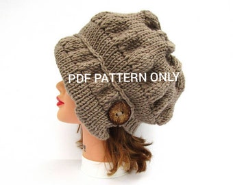 PDF MUSTER NUR, Mütze Strickmuster, Mützenmuster für Frauen, 20er Jahre Cloche Mützenmuster, Anleitung für Mützen, Mützenmuster, Flapper Muster