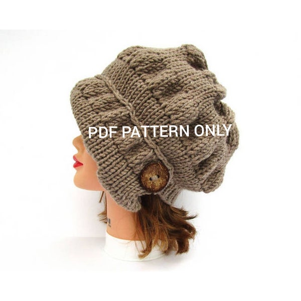 PDF PATTERN ONLY, Hat Knitting Pattern, Hat Patterns For Women, 1920s Cloche Hat Pattern, Hat Tutorial, Knit Beanie Pattern, Flapper Pattern