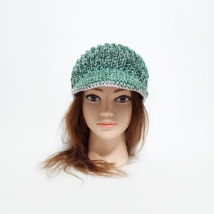 Newsboy Cap, Women's Hat, Tunisian Crochet Hat For Women, Visor Cap, Slouchy Beanie, Newsboy Hat image 7