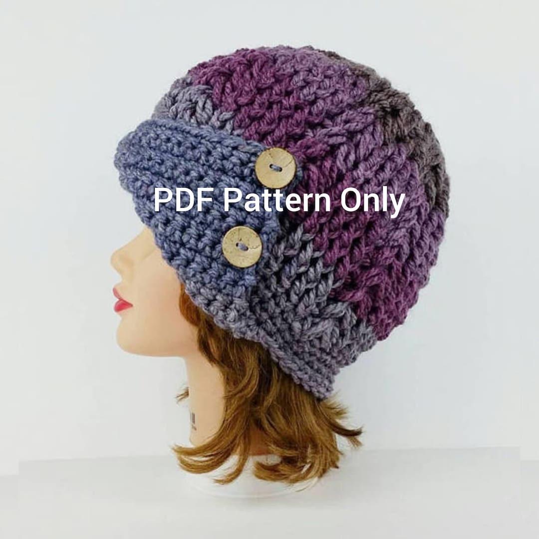 Crochet Cloche Hat Pattern: Super Bulky Yarn Winter Beanie (PDF Pattern)  American English Only - Etsy, image size:1080x1080