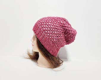 Tunisian Crochet Slouchy Hat, Women's Beanie, Crochet Hat, Slouchy Beanie, Hat For Women