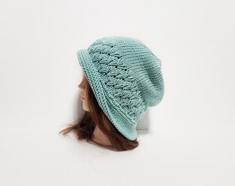 Knit Summer Hat, Cotton Hat For Women, Summer Bucket Hat, Wide Brim Hat, Women's Summer Hats