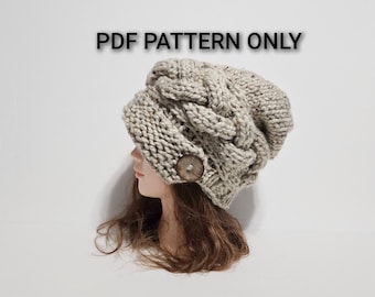 Cable Knit Cloche & Newsboy Hat Pattern (PDF Pattern) American English Only