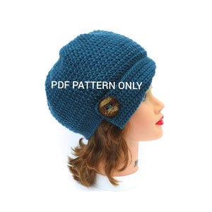 PDF PATTERN ONLY Cloche Hat Pattern, Crochet Hat Pattern, Flapper Hat Pattern, Crochet Patterns For Women, Crochet Beanie Pattern image 1