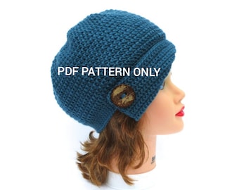 PDF PATTERN ONLY - Cloche Hat Pattern, Crochet Hat Pattern, Flapper Hat Pattern, Crochet Patterns For Women, Crochet Beanie Pattern