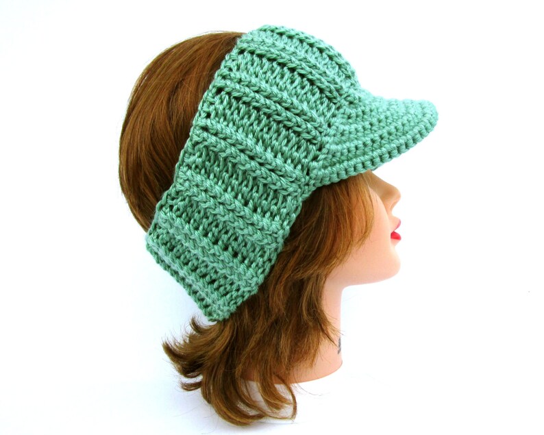 Green Visor Sun Visors For Women Crochet Headband Women/'s Visor Headband Crochet Sun Visor Green Headband Visor Ladies Sun Visors