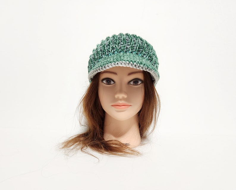 Newsboy Cap, Women's Hat, Tunisian Crochet Hat For Women, Visor Cap, Slouchy Beanie, Newsboy Hat image 3