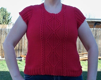 Cable Knit Sweater Womens, Knit Pullover Sweater, Red Sweater Top, Sweaters For Women, Sweater Shirt Women, Women's Knit Sweater, Knit Top