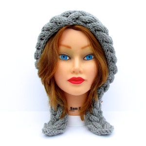PDF PATTERN ONLY Hood Hat Knitting Pattern, Bonnet Patterns For Women, Cable Knit Hat Pattern, Women's Chunky Knit Hat Patterns image 3