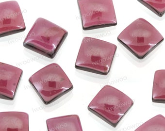 Square Garnet Cabochons | 8mm x 8mm Red Garnet Cabochons Square Shape | Flat Back Square Garnet Cabochons 8mm x 8mm