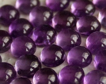 Round Amethyst Cabochons 7mm | ONE 7mm Purple Round Amethyst Cabochon | Natural Amethyst Cabochons | African Amethyst Cabochons