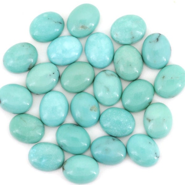 Oval Campitos Türkis Cabochons ONE 8mm x 10mm Blau Oval Türkis Cabochons | Flache Rückseite Türkis