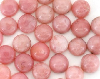 Round Pink Opal Cabochons | ONE 8mm Pink Peruvian Opal Round Cabochon | Natural Pink Peruvian Opal Cabochons