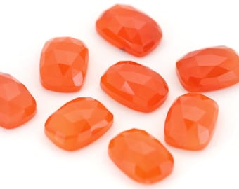 10mm x 14mm Carnelian Rose Cut Rectangular Cabochons | Rectangular Carnelian Cabochons | Rose Cut Carnelian Cabochon Rectangles