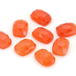 10mm x 14mm Carnelian Rose Cut Rectangular Cabochons | Rectangular Carnelian Cabochons | Rose Cut Carnelian Cabochon Rectangles