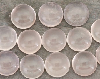 Round Rose Quartz Cabochons 12mm | TWO 12mm Round Rose Quartz Cabochons | High Grade Rose Quartz