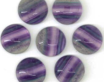 Large Purple Fluorite oval cabochon 49x32mm