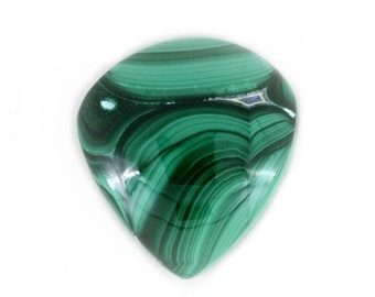 Heart Shaped Malachite Designer Cabochon | Teardrop Malachite Cabochon 22mmx23mm | Free Form Malachite cabochon