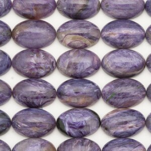 Oval Charoite Cabochons ONE 8mm x 12mm Oval Charoite Cabochon Purple unique image 2