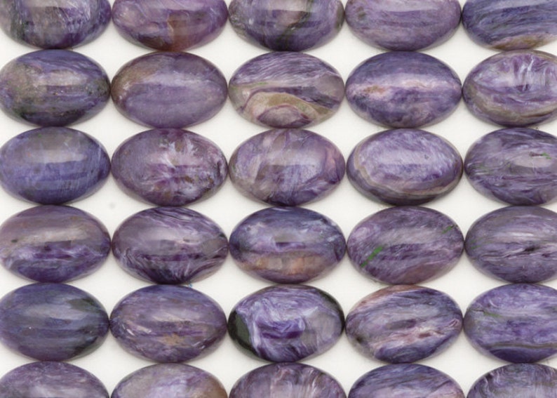 Oval Charoite Cabochons ONE 8mm x 12mm Oval Charoite Cabochon Purple unique image 2