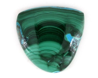 Triangular Malachite Designer Cabochon | Triangle Malachite Cabochon 33mmx33mm | Free Form Malachite cabochon